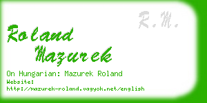 roland mazurek business card